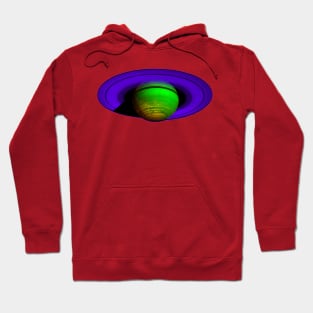 Saturn in Purple and Green Hoodie